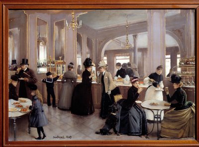 La passerie gloppe avenue des Champs Elysees. Pintura de Jean Beraud (1849 - 1935) de Jean Beraud