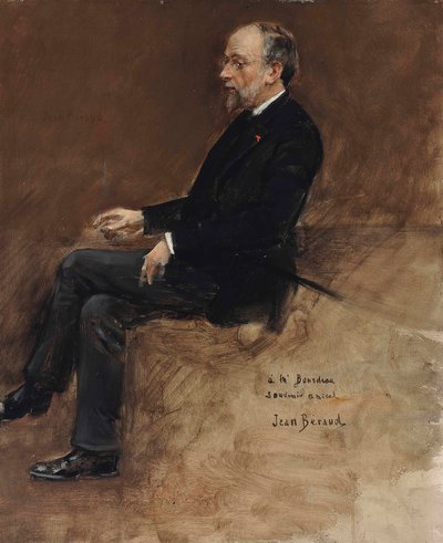 Retrato de Hippolyte Taine (óleo no painel) de Jean Beraud