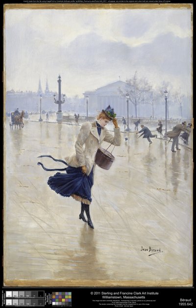 Dia ventoso, Place de la Concorde, c.1890 de Jean Beraud