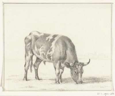 Touro pastando, à direita de Jean Bernard