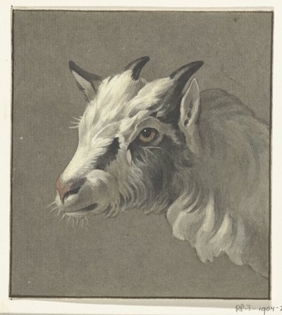 Cabeça de um bode, à esquerda de Jean Bernard