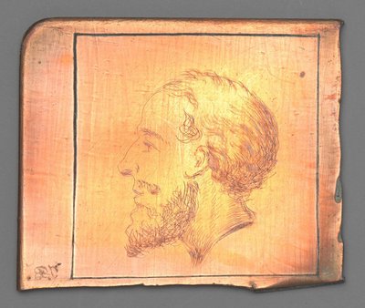 Cabeça de um homem com barba de perfil virada para a esquerda de Jean Bernard