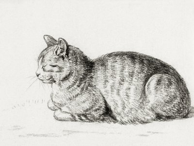 Gato Deitado (1811) de Jean Bernard
