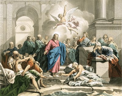 Jesus curando um homem impotente na piscina de Bethesda de Jean Bernard Restout