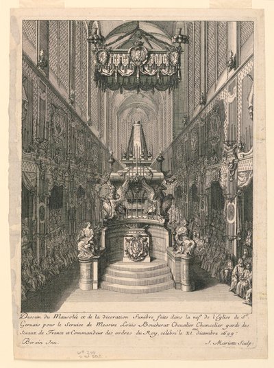 Catafalco de Louis Boucherat, Segundo Estado, St. Gervais, Paris de Jean Bérain, the Elder