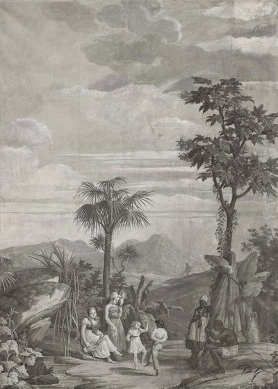 The Children Dance, painel de papel de parede da série "Paul et Virginie", de Dufour & Cie, c.1823 de Jean Broc