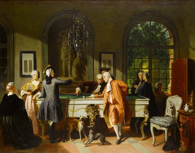 O jogo de bilhar, meados do século XIX. de Jean Carolus