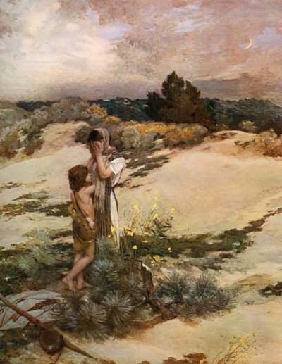 Hagar e Ismael, 1880, 1912. de Jean-Charles Cazin