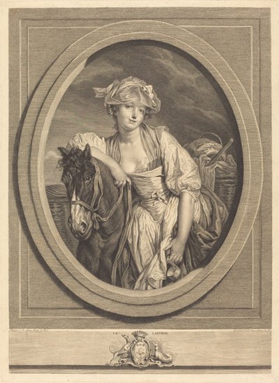 A menina do leite de Jean Charles Levasseur after Jean Baptiste Greuze