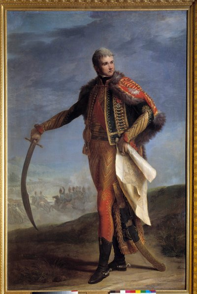 Retrato no pé de Jean Lannes (1769-1809) Duque de Montebello, marechal do Império Pintura de Jean Charles Nicaise Perrin (1754-1831). 1804-1809. Dim. 2,1x1,4 m. - Retrato completo de Jean Lannes (1769-1809) Duque de Montebello, Marechal do Império. de Jean Charles Nicaise Perrin