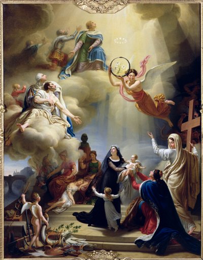 Alegoria em honra do nascimento de Henri de France (1820-83) Duque de Bordeaux em 1820, 1821 de Jean Charles Tardieu