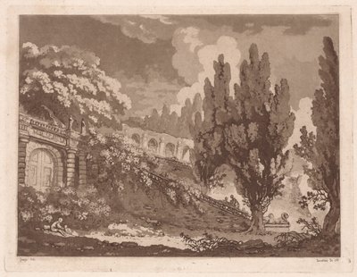 Escadas em um jardim italiano de Jean Claude Richard Saint Non