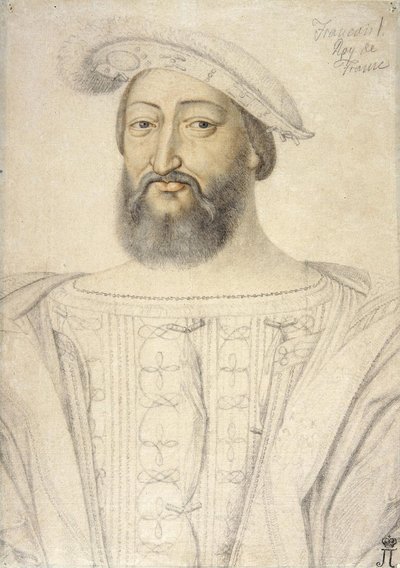 Retrato de Francisco I (1494-1547), Rei de França par Clouet, Jean (c. 1485-1541). Giz preto e sangue sobre papel, tamanho : 31,6x22,5, Primeira metade do 16º cen., Eremitério do Estado, São Petersburgo. de Jean Clouet