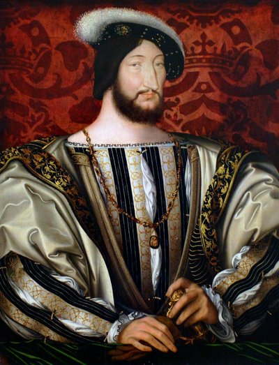 Retrato de Francisco I 1494-1547, rei da França, duque de Bretanha, conde de Provence, ca 1530 de Jean Clouet