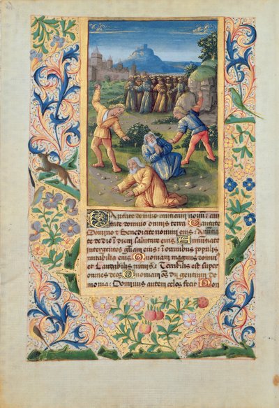 Senhora Lat. QvI126 O apedrejamento de Santo Estêvão, das &39;Horas de Louis d&39;Orleans&39;, 1469 de Jean Colombe