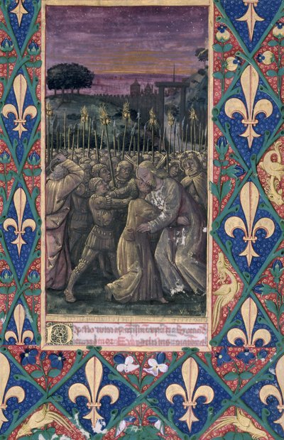 Senhora Lat. QvI126 f.100 O Beijo de Judas, do &39;Livro de Horas de Louis d&39;Orleans&39;, 1469 de Jean Colombe