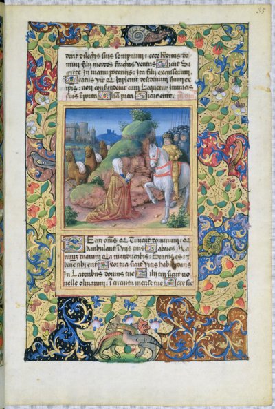 Senhora Lat. QvI126 f.35 O encontro de Abigail e David, do Livro de Horas de Louis d&39;Orleans, 1490 de Jean Colombe