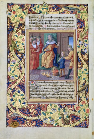 Ms. Lat. Qv126 fol.23v Joseph interpretando os sonhos do Faraó, a partir do Livro das Horas de Louis d&39;Orleans, 1490 de Jean Colombe