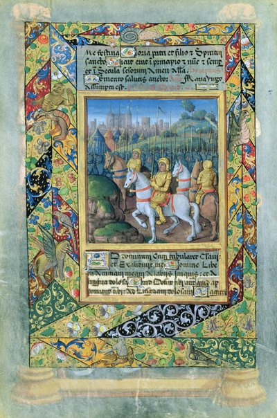 Ms. Lat. Qv126 fol.28v O exército dos israelitas, do Livro de Horas de Louis d&39;Orleans, 1490 de Jean Colombe
