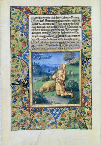Ms. Lat. QvI126 fol. 29v Samuel chama o Senhor, do Livro das Horas de Louis d&39;Orleans, 1490 de Jean Colombe