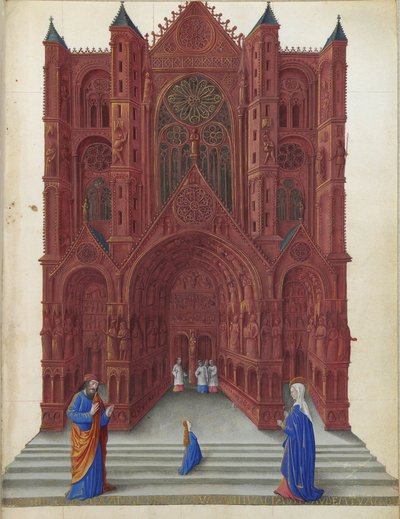 Très Riches Heures du duc de Berry - A Apresentação da Virgem Maria no Templo de Jerusalém folio 137r de Jean Colombe