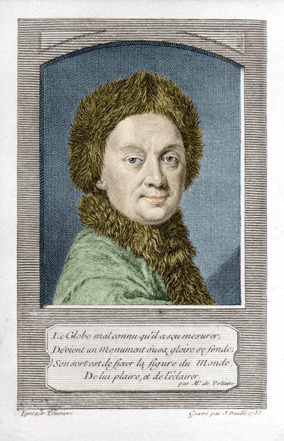 Pierre Louis Moreau de Maupertuis, astrônomo (1698 - 1759), gravada por J. Daullé em 1755 de Jean Daullé