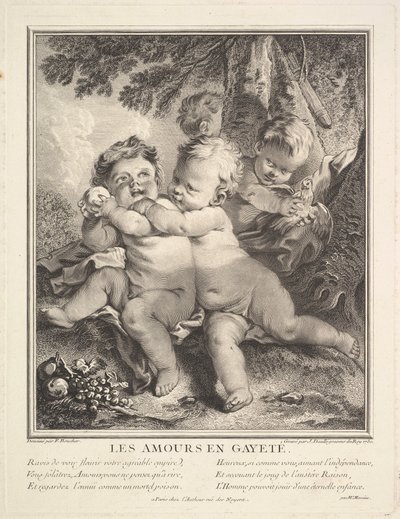 Os Cupidos Alegres, 1750. de Jean Daullé