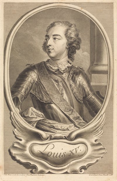 Luís XV de Jean Daullé after Jean Baptiste Lemoyne II
