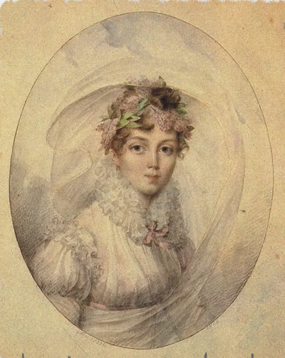 Retrato da princesa Zinaida Alexandrovna Volkonskaya 1792-1862 de Jean Désiré Muneret