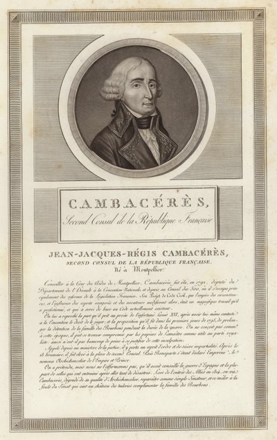Retrato de Jean Jacques Regis de Cambaceres de Jean Duplessi Bertaux