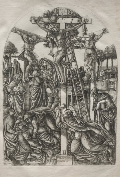 Cristo na cruz entre os dois ladrões, antes de 1561. de Jean Duvet