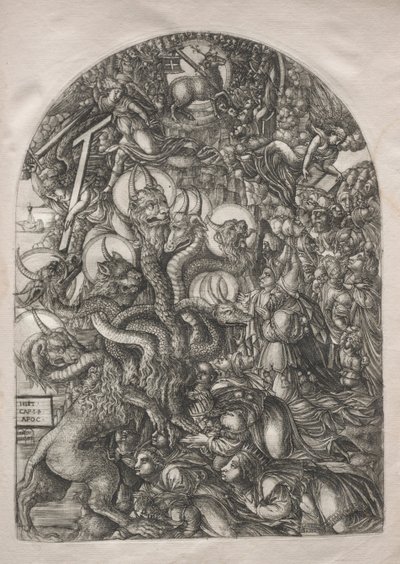 O Apocalipse: A Besta com Sete Cabeças e Dez Chifres, 1546-1556. de Jean Duvet