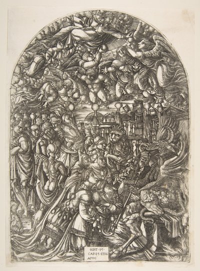 O Dragão com dois Chifres e a Besta com Sete, do Apocalypse.n.d. de Jean Duvet