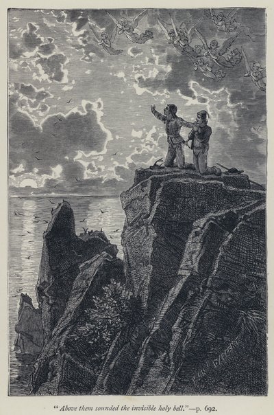 "Acima deles soou o sino sagrado invisível" (gravura) de Jean Edouard Dargent