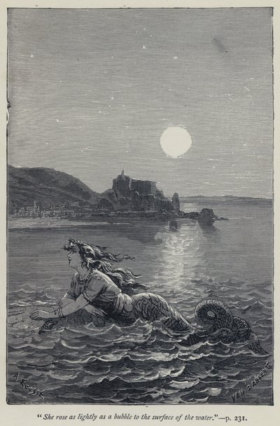 "Ela levantou-se levemente como uma bolha para a superfície da água" (gravura) de Jean Edouard Dargent