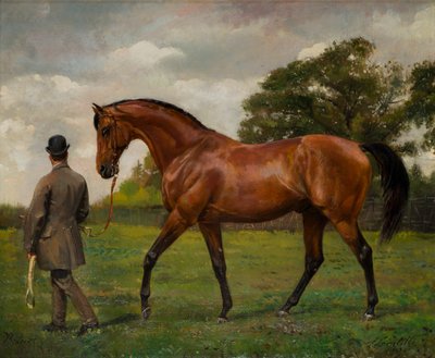 Retiro: vencedor da Copa Doncaster, c.1884 (óleo sobre tela) de Jean Edouard Lacretelle