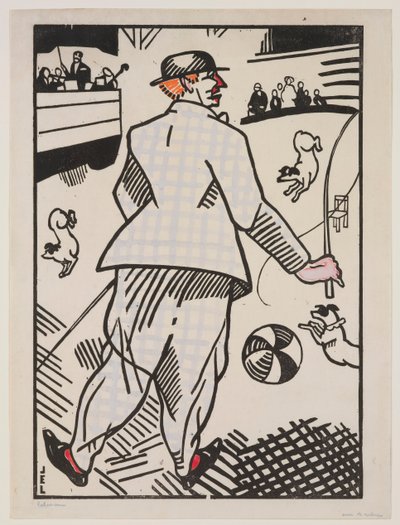 Palhaço com cães (Le Clown aux Chiens) de Jean Emile Laboureur