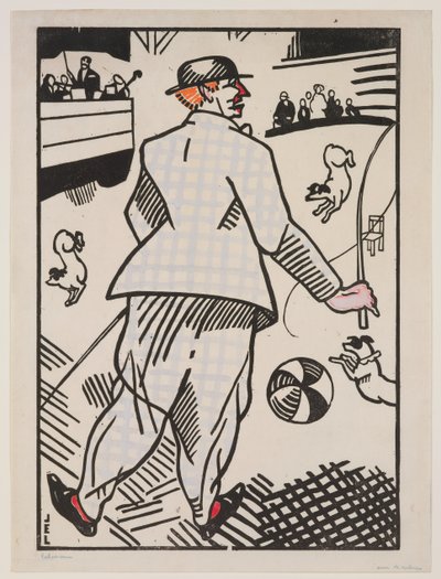 Palhaço com cães (Le Clown aux Chiens) de Jean Emile Laboureur