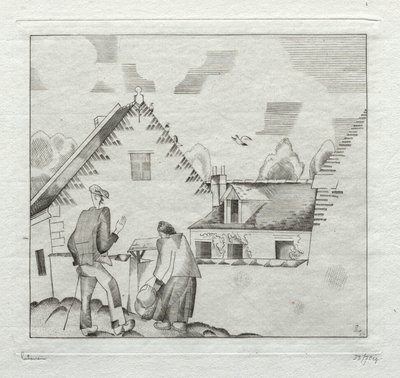 Aldeões, a conversar de Jean Emile Laboureur