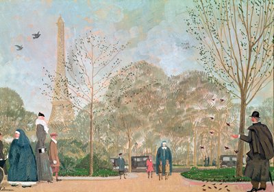 Caminhando nos Jardins do Trocadero, c.1920 de Jean Emile Laboureur