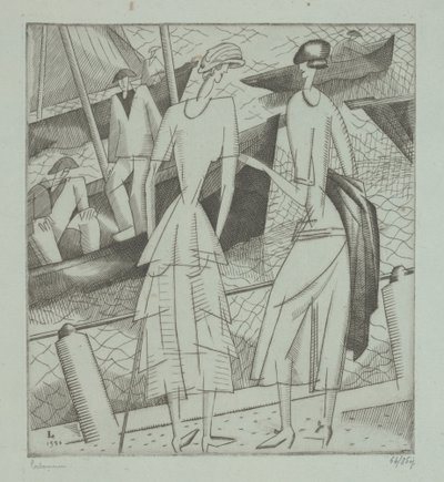 Mulheres Jovens no Porto de Jean Emile Laboureur