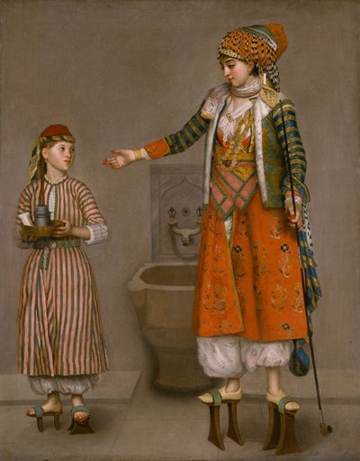 Uma senhora em trajes turcos e seu criado de Jean Étienne Liotard