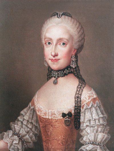 Infanta Maria Ludovica, filha de Carlos III de Espanha e esposa de Leopoldo II (1747-1792) Sacro Imperador Romano e Grão-duque da Toscana de Jean Étienne Liotard