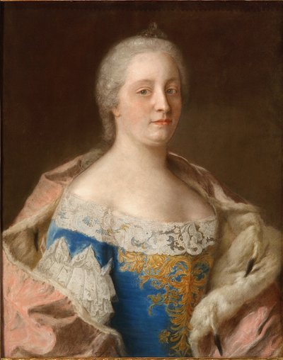 Retrato da Imperatriz Maria Teresa da Áustria 1717-1780, ca 1744 . de Jean Étienne Liotard
