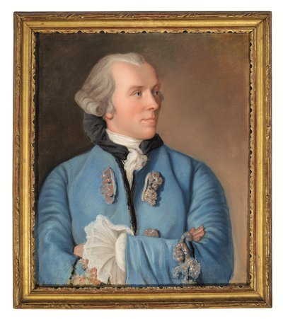 Retrato de Philibert Cramer (pastel sobre papel azul, montado sobre tela) de Jean Étienne Liotard