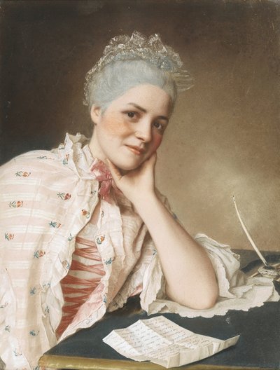 Retrato da cantora Mademoiselle Louise Jacquet, c. 1750 de Jean Étienne Liotard