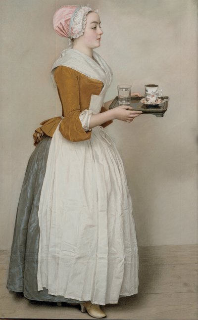 A Garota do Chocolate La Belle Chocolatière de Vienne, c. 1745 de Jean Étienne Liotard