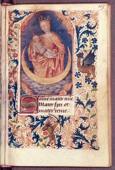 Ms Latin 13305 fol.239 A Virgem e o Menino, de &39;Heures a l&39;Usage de Rome&39;, c.1465 de Jean Fouquet
