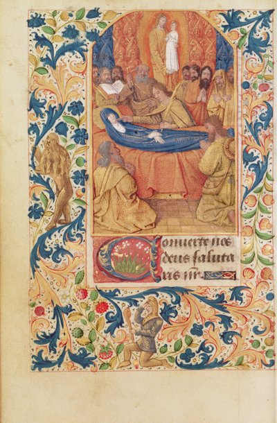 Ms Latim 13305 fol.88v A Morte da Virgem, de &39;Heures a l&39;Usage de Rome&39;, c.1465 de Jean Fouquet
