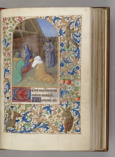 A Adoração do Livro das Horas dos Magos, 1450-1499 de Jean Fouquet